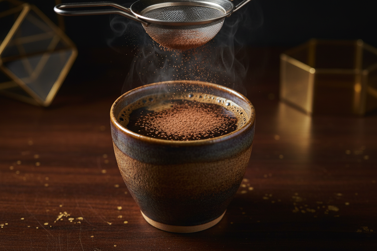 Adding Cocoa Powder to Coffee